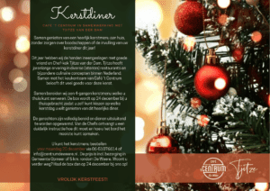 flyer Kerstdiner 2020 café 't centrum